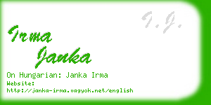 irma janka business card